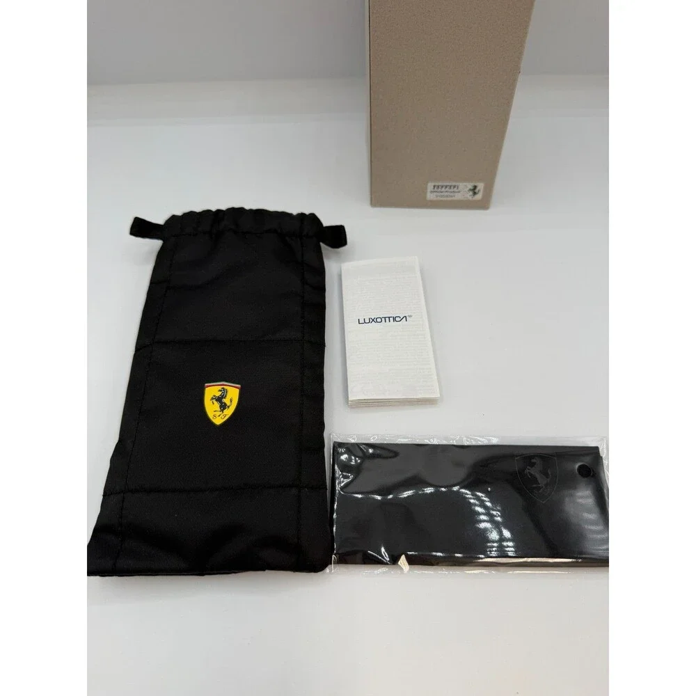 Ferrari Scuderia Eyeglasses Sunglasses Pouch Box & Cloth Authentic Black Set